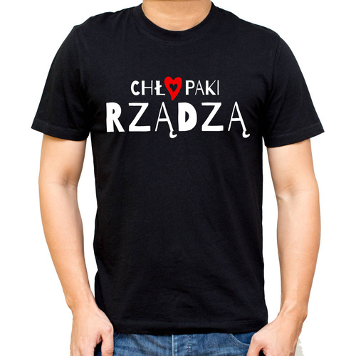 Koszulka męska "CHŁOPAKI RZĄDZĄ" Moocha czarny