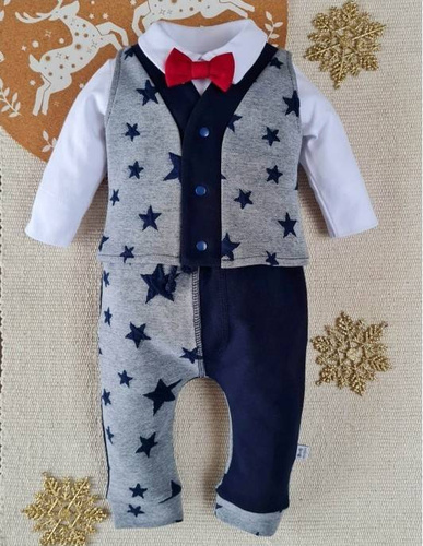 410GW Gwiazdki Little Gentleman Spodnie Marija - szary