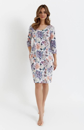 Koszula nocna 471  Cana -fioletowe kwiaty
