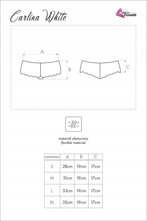 Szorty damskie Carlina White LC 6072 LivCo Corsetti Fashion biały
