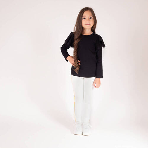 176280 Michalina Legginsy dresowe Nicol - kremowy