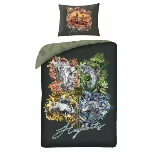 Pościel bawełniana Harry Potter Halantex zielony