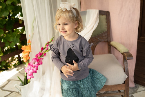 Bluzka z długim rękawem Tres Bien Pinokio - grafit 