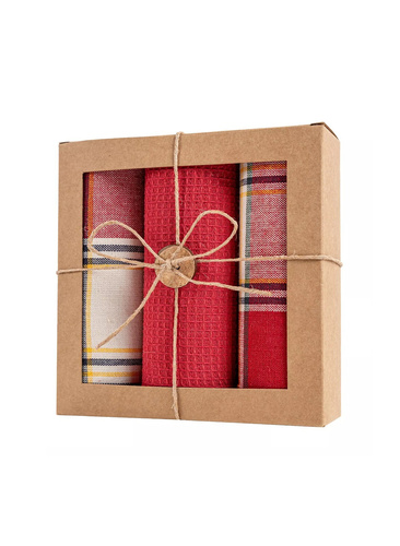 Komplet ściereczek kuchennych Moraj MRK1500-021 – bawełna, 3 sztuki w koszyczku