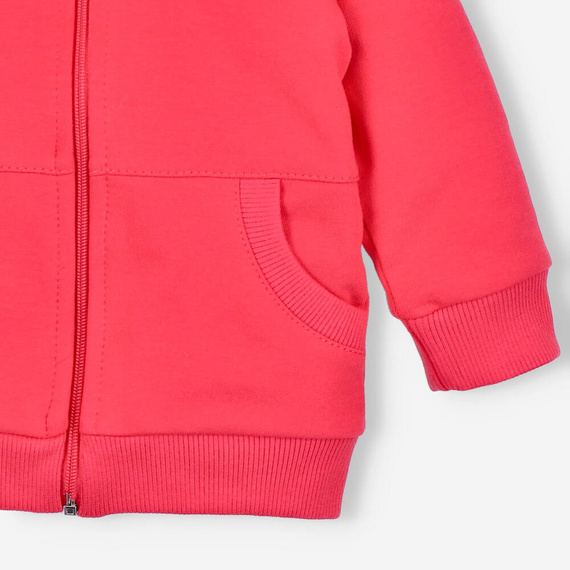 Bluza dresowa z kapturem z bawełny organicznej Kolorowy Las Nini malinowy