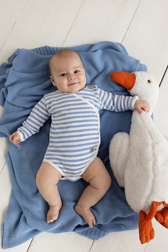 Body dzidziuś z długim rękawem "Greco" Makoma niebieski 