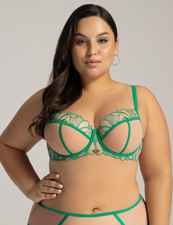  Biustonosz Ava  semi soft 2160 Maxi zielony – duże rozmiary, koronkowy, stabilny