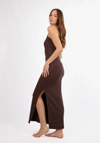 Sukienka bawełniana DK-K-P7 DKaren - czekoladowa