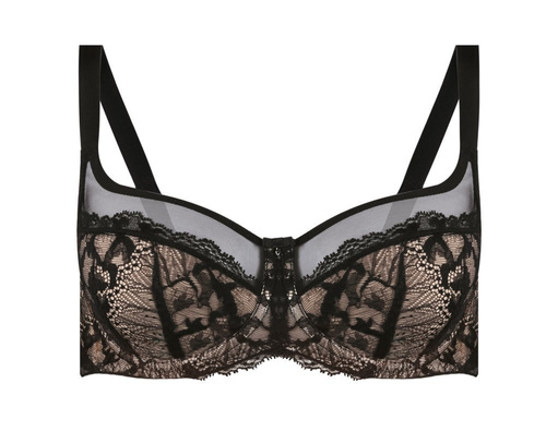 Biustonosz półusztywniany LV-SS57 By Night Le Vernis - czarny/beż 