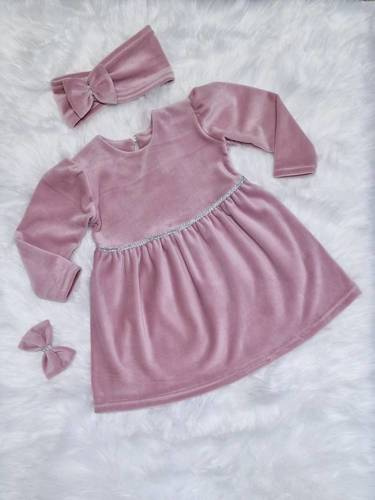 Sukienka Amelka długi rękaw Bambarillo wrzos