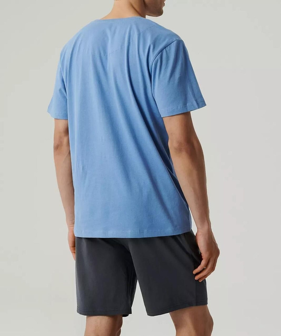 Piżama męska krótki rękaw NMP-379 Atlantic-niebieski grafitowy