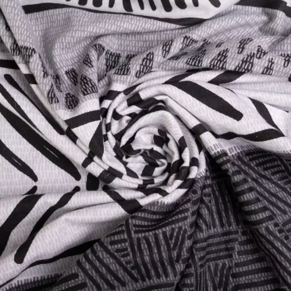 Pościel flanelowa ornamenty F-91 Matex szary/grafitowy