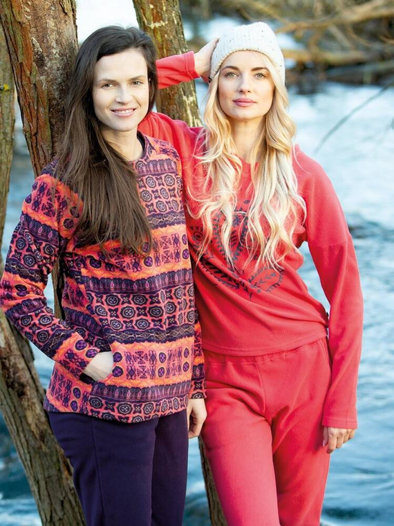 Piżama Damska długi rękaw, długie spodnie 254 Key koralowy