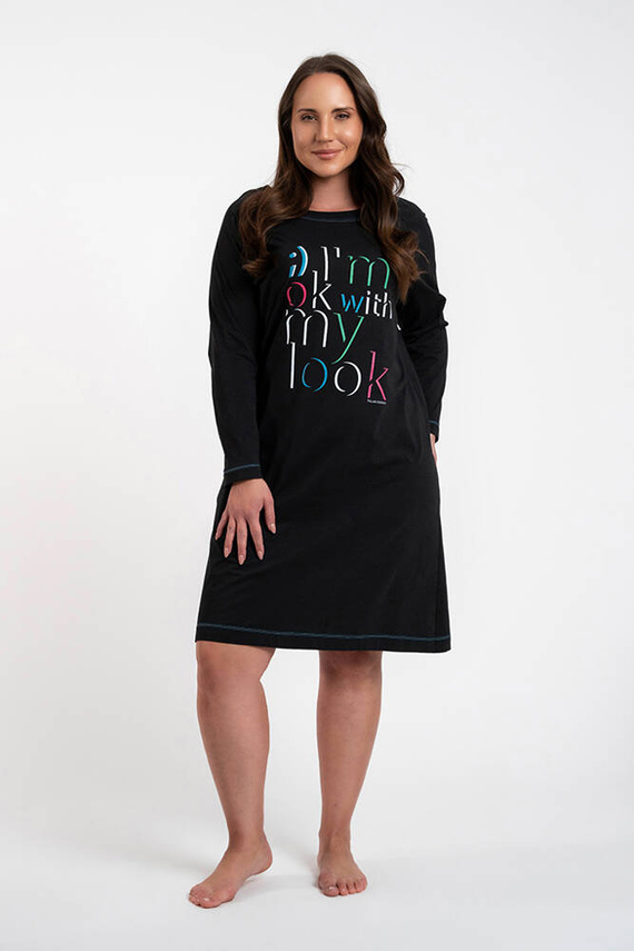 Koszula nocna damska Olza Italian Fashion - czarny