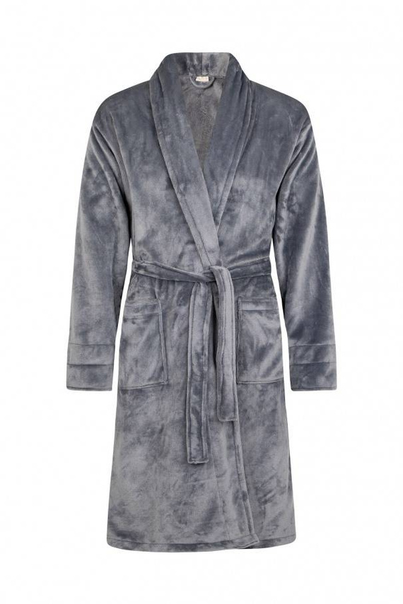 Szlafrok męski Mąż + Korona ByShelly - grafitowy/srebrny