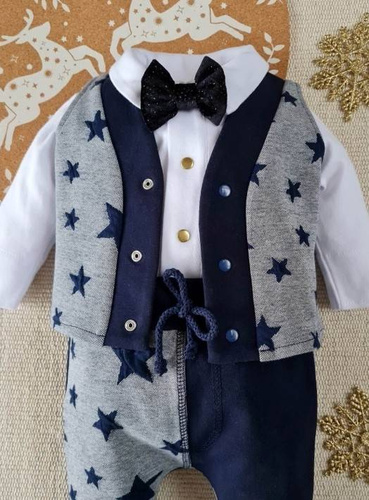 430GW Little Gentleman kamizelka dla chłopca w gwiazdki Marija - szary