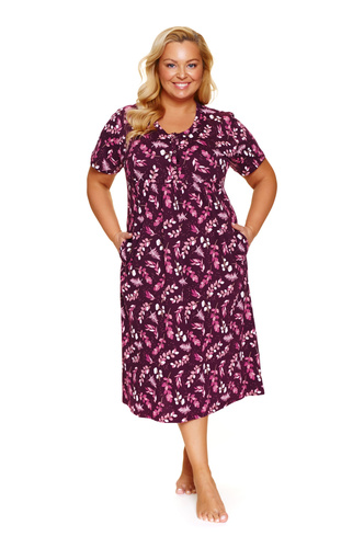 Koszula nocna Doctor Nap 4119 – Ciążowa i do karmienia | 100% bawełna, Polska - burgundy