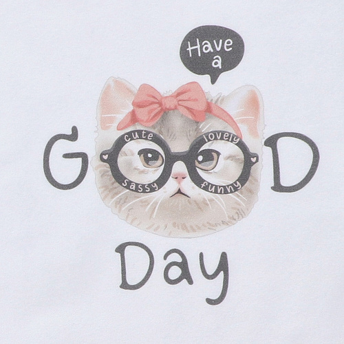 T-shirt dziewczęcy z krótkim rękawem KAR-4008/BIA Lagarto Verde biały 