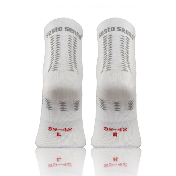 SKB01 Sport Socks Skarpety sportowe uniwersalne Sesto Senso biały-czerwony
