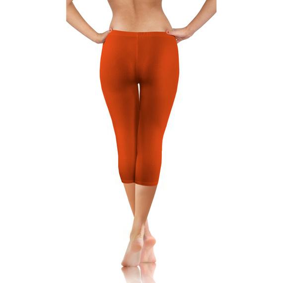 Legginsy damskie sportowe bawełniane kryjące 3/4 Sesto Senso rudy