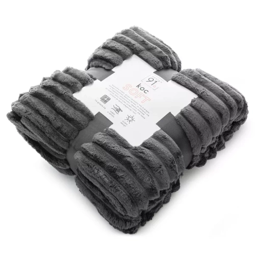 Koc narzuta z mikrofibry Soft Designe91 stalowy 