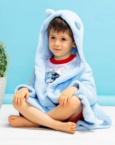 Szlafrok dziecięcy 018 11 "Basic" Nicol - niebieski