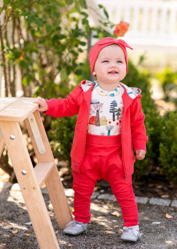 Spodnie dresowe z bawełny organicznej Kolorowy Las Nini malinowy