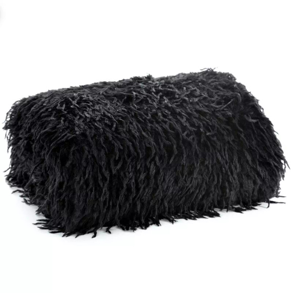 Koc narzuta włochacz Adore futrzak Eurofirany czarny