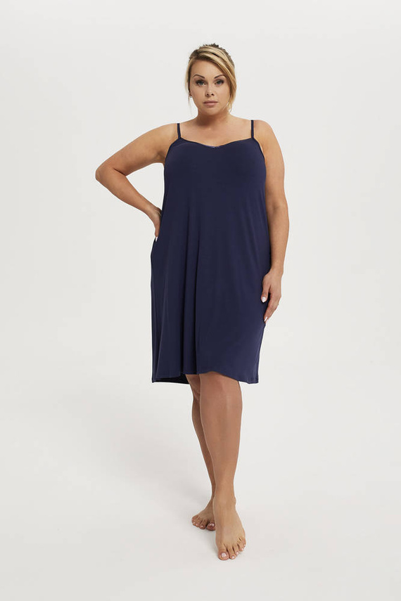 Koszula damska na wąskich ramiączkach Song Italia Fashion - granatowy