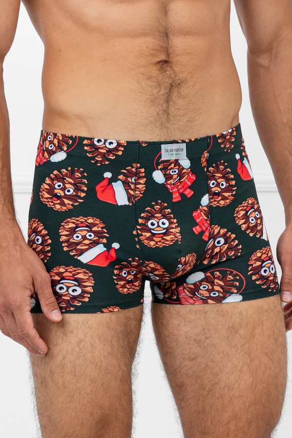 Italian Fashion Cono – wygodne męskie bokserki z zabawnym bożonarodzeniowym motywem
