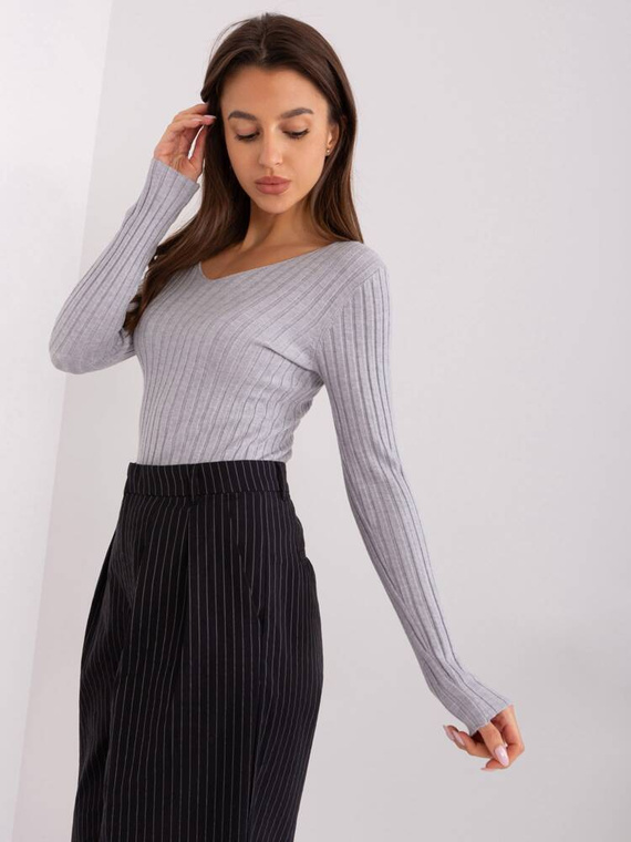 Sweter damski PM-SW-PM1088.25 Paris -jasny szary