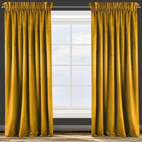 Zasłona gotowa na przelotkach Elina Design91 biały-musztardowy