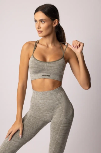 Legginsy damskie Melange Spaio khaki 