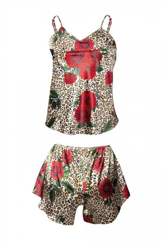 Komplet piżama damska Flowers  DKaren -DK-KK 6 ecru