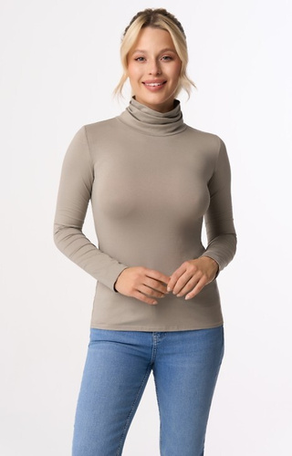 Beverly Bluzka damska z golfem Babell - oliwkowa