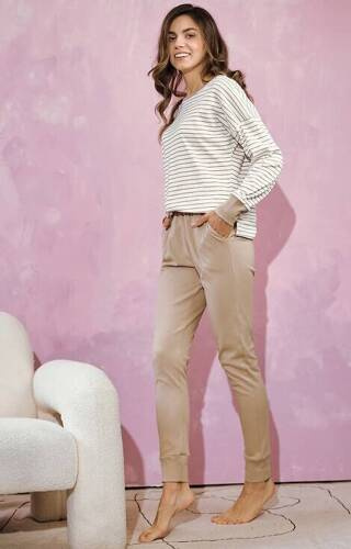 Piżama damska 3226 Maggie Taro - beżowa