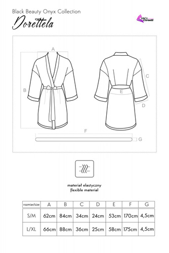 Szlafrok damski Dorettela LC 90394 Black Beauty Onyx Collection LivCo Corsetti