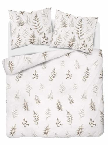 Pościel satynowa liście 4927 B Home Satin Detexpol beżowy 