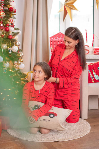 Piżama Damska 718 Madeleine Cat Love Forex - czerwony