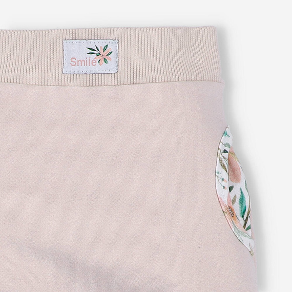 Spodnie dresowe z bawełny organicznej Pink Flowers Nini różowy