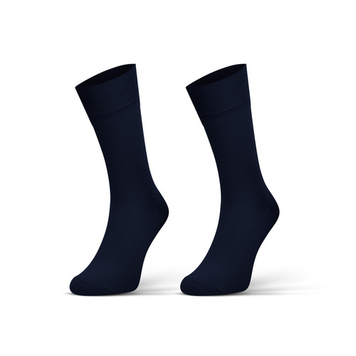 Classic Skarpety męskie klasyczne garniturowe Sesto Senso granatowy gładki