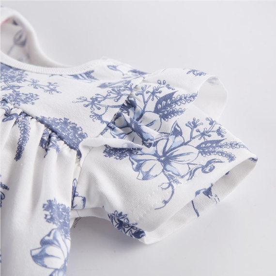 Sukienko-body z krótkim rękawem Botanic Eevi - biały druk