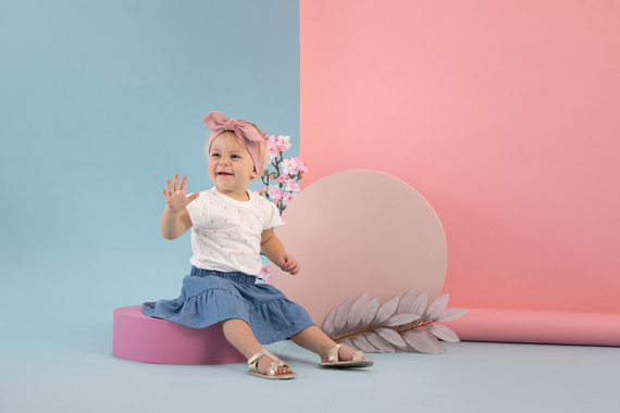 Body z krótkim rękawem Summer Mood Pinokio - ecru druk