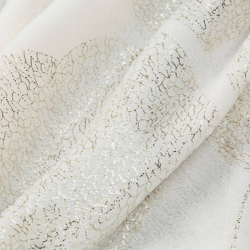 Koc narzuta z mikrofibry z błyszczącym nadrukiem liści Ginko 2 Eurofirany miodowy