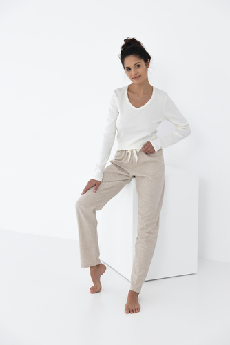 Piżama damska Dinah Sensis - śmietankowy-beżowy