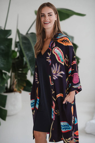 Szlafrok bambusowy Tropical Milk&Love navy 