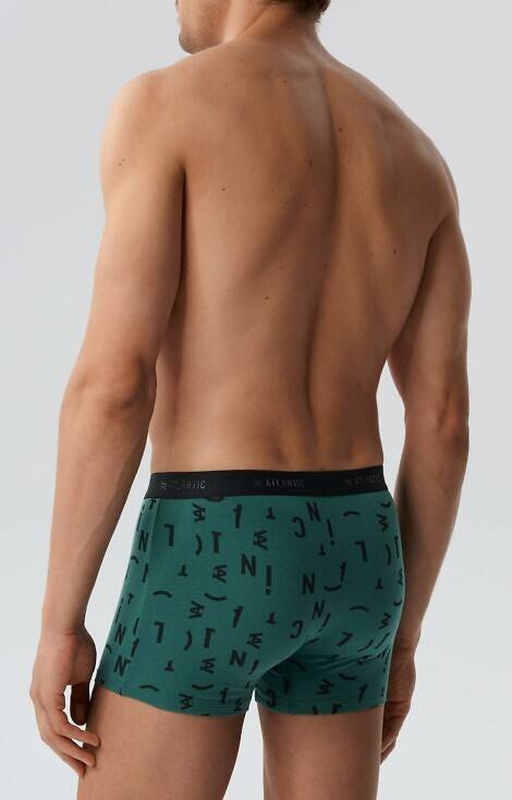 Bokserki męskie 3MH-182 A'3 Atlantic - zielony-czarny-grafitowy