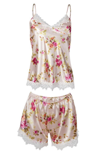 Komplet piżama damska Flowers DKaren -DK-KV czarny