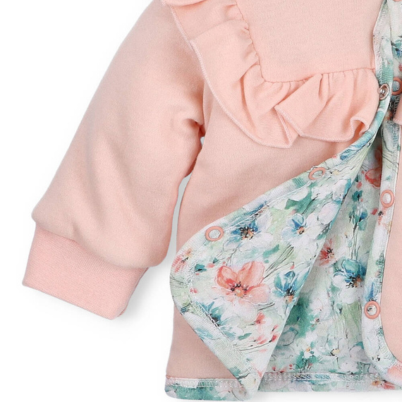 Kurtka dwuwarstwowa Flowers z bawełny organicznej Nini łososiowy