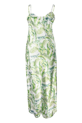 Długa halka satynowa Flowers  DKaren - DK-HI 11 biały